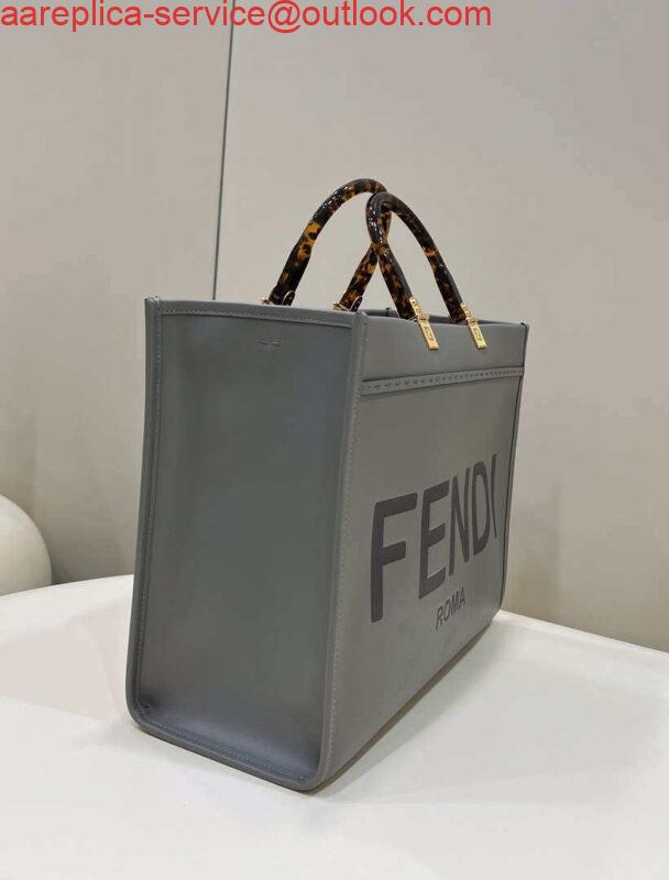 Replica Fendi 8BH372 Sunshine Large Bag Gray leather shopper 8266L 2