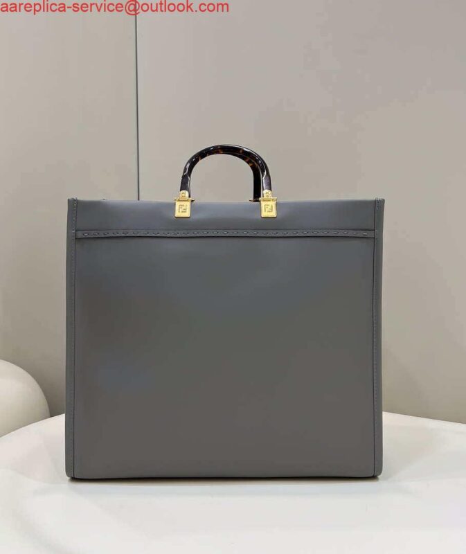 Replica Fendi 8BH386 Sunshine Medium Bag Gray leather shopper 8266S