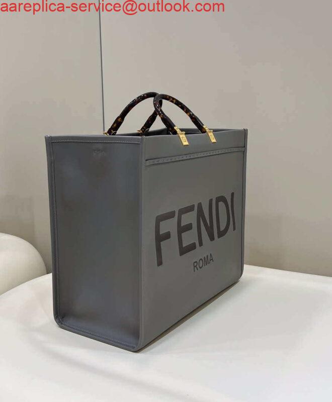 Replica Fendi 8BH386 Sunshine Medium Bag Gray leather shopper 8266S 2