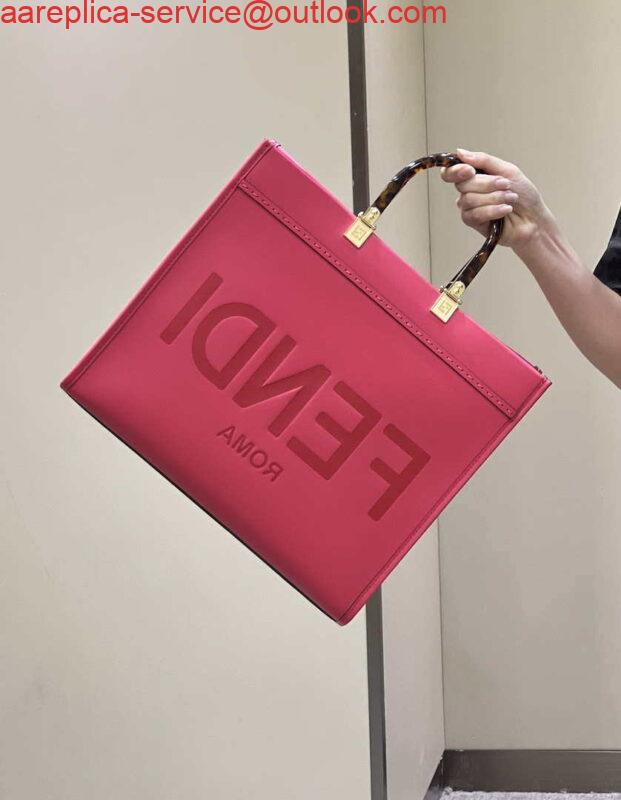 Replica Fendi 8BH386 Sunshine Medium Bag Rose Red leather shopper 8266S 9