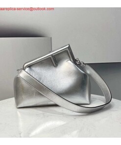 Replica Fendi 8BP127 FENDI FIRST Medium Silver laminated leather bag