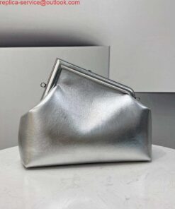 Replica Fendi 8BP127 FENDI FIRST Medium Silver laminated leather bag 2