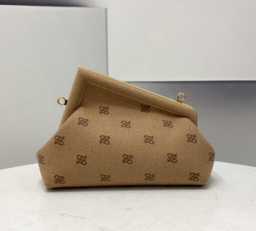 Replica Fendi 8BP129 Fendi First Small Beige flannel bag with embroidery 2