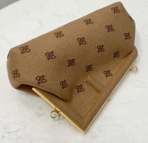 Replica Fendi 8BP129 Fendi First Small Beige flannel bag with embroidery 5