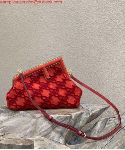 Replica Fendi 8BP129 Fendi First Small Red suede bag