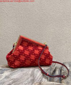 Replica Fendi 8BP129 Fendi First Small Red suede bag 2