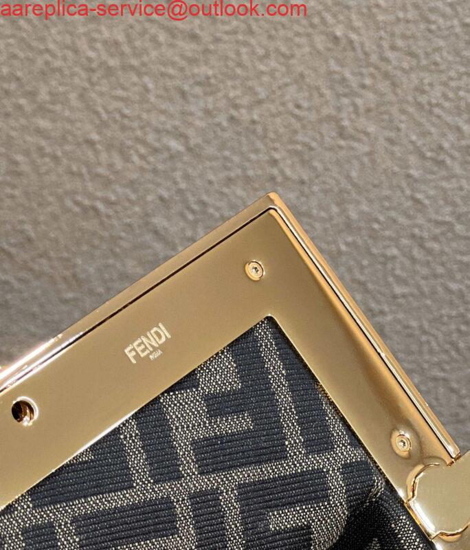 Replica Fendi 8BP127 Fendi First Medium Khaki suede bag 5