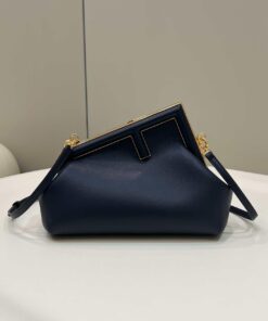 Replica Fendi 8BP129 First Small Fuchsia leather bag 80018M Navy Blue 2