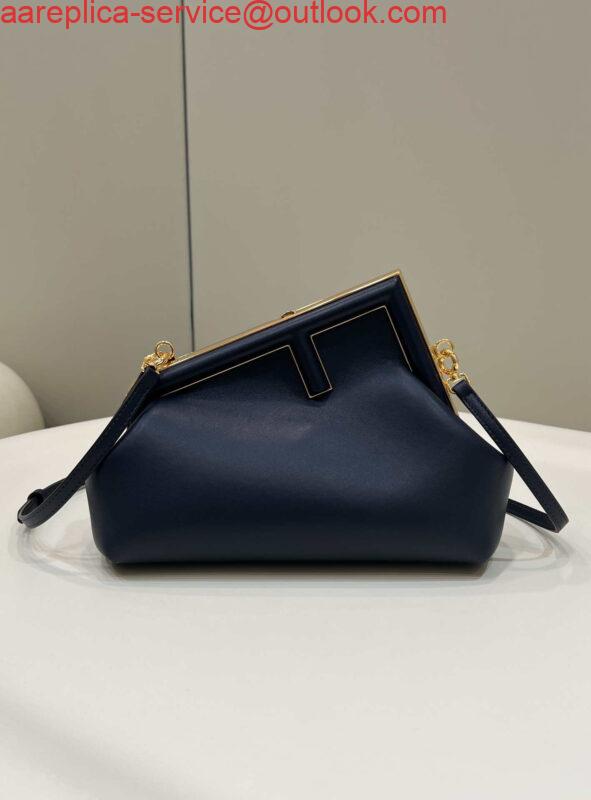 Replica Fendi 8BP129 First Small Fuchsia leather bag 80018M Navy Blue 2