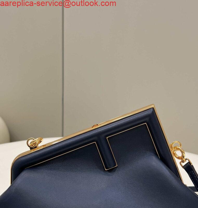 Replica Fendi 8BP129 First Small Fuchsia leather bag 80018M Navy Blue 4