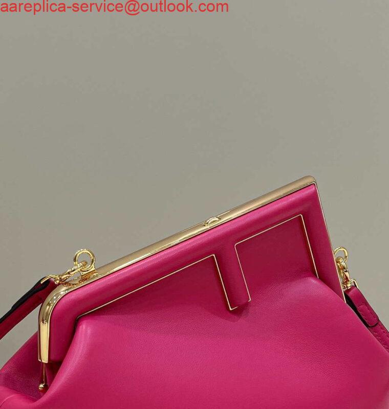 Replica Fendi 8BP129 First Small Fuchsia leather bag 80018M Rose Red 8