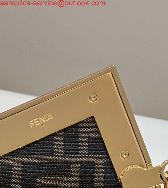 Replica Fendi 8BP129 First Small Fuchsia leather and python leather bag 80043M Black 5