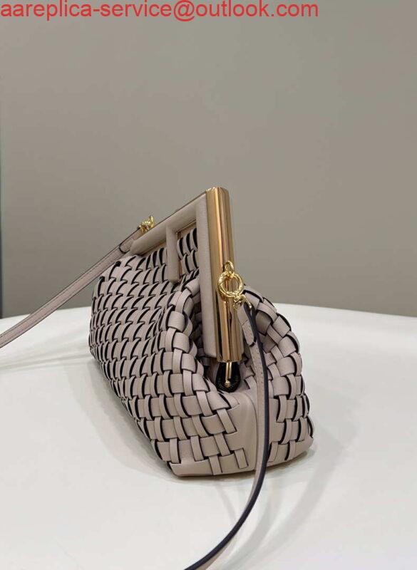 Replica Fendi 8BP129 First Small Nude and Light Purple braided leather bag 80103 2