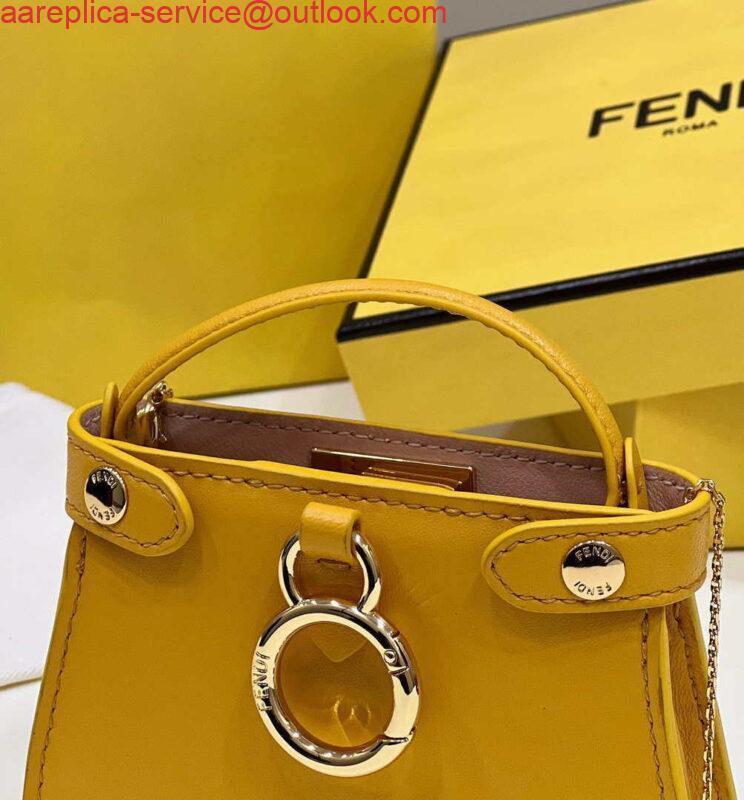 Replica Fendi 7AR993 FENDI PICO PEEKABOO Charm 8385 Yellow 3