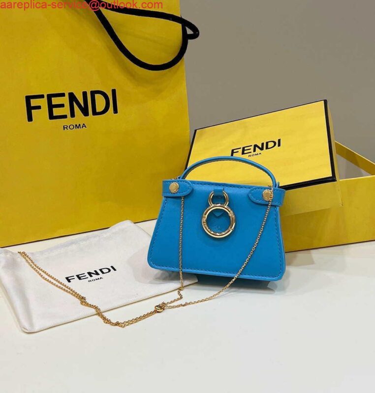 Replica Fendi 7AR993 FENDI PICO PEEKABOO Charm Blue 8385