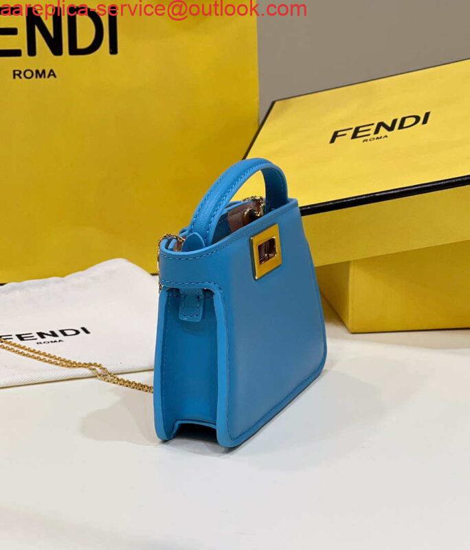 Replica Fendi 7AR993 FENDI PICO PEEKABOO Charm Blue 8385 2