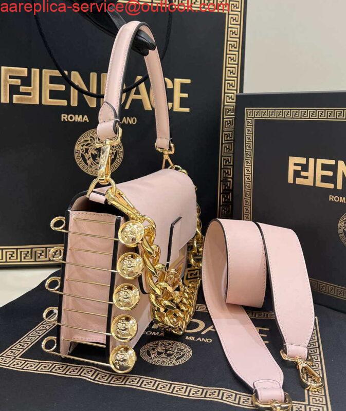 Replica Fendi 8BR801 Baguette brooch Fendace Pink leather 8563 bag 2