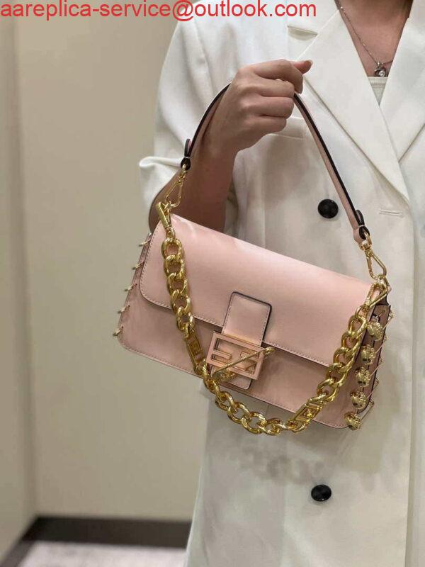 Replica Fendi 8BR801 Baguette brooch Fendace Pink leather 8563 bag 9