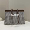 Replica Fendi 8BH374 X-Tote Gray houndstooth wool shopper with FF embroidery 10