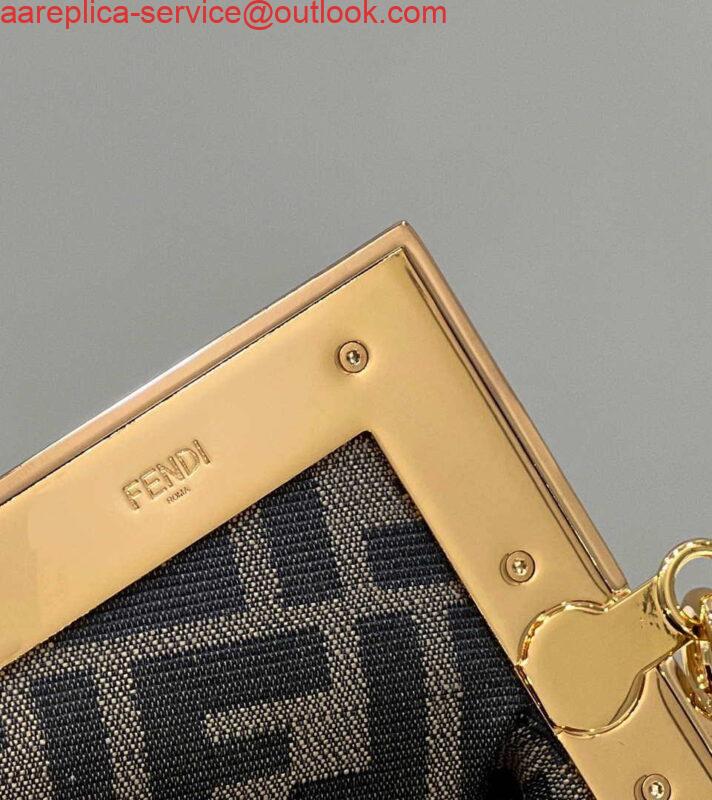 Replica Fendi 8BP129 Fendi First Small Gold-colored leather and sequinned bag 80066 8