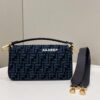 Replica Fendi 8BR600 Baguette Gray houndstooth wool bag with FF embroidery 9