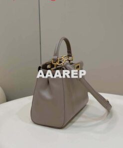 Replica Fendi 8BN244 Peekaboo Iconic Mimi Gray Leather 8315 Bag