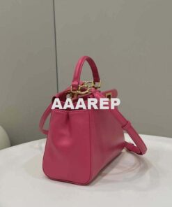 Replica Fendi 8BN244 Peekaboo Iconic Mimi Rose red Leather 8315 Bag