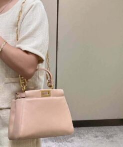 Replica Fendi 8BN244 Peekaboo Iconic Mimi Pink Leather 8315 Bag 2