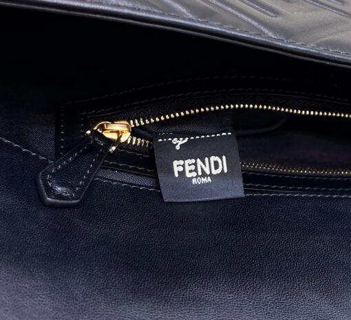 Replica Fendi 8BR771 Baguette Large Black leather bag 6