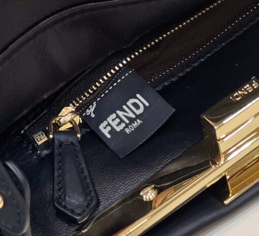 Replica Fendi 8BN335 Peekaboo ISeeU Small Black leather bag 2113s 7