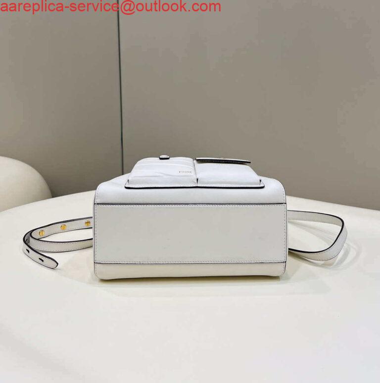 Replica Fendi 8BN335 Peekaboo ISeeU Small White leather bag 2113s 4