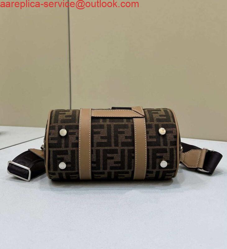 Replica Fendi 7VA570 Mini bag Brown FF fabric bag 3