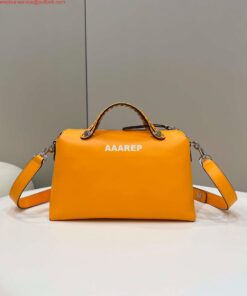 Replica Fendi 8BL146 By The Way Medium Orange leather Boston bag