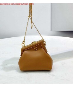 Replica Fendi 7AS051 Nano Fendi First Charm Charm in Brown nappa leather