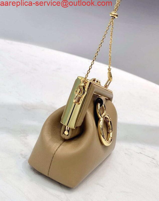 Replica Fendi 7AS051 Nano Fendi First Charm Charm in Apricot nappa leather 4