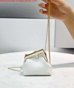 Replica Fendi 7AS051 Nano Fendi First Charm Charm in White nappa leather 2