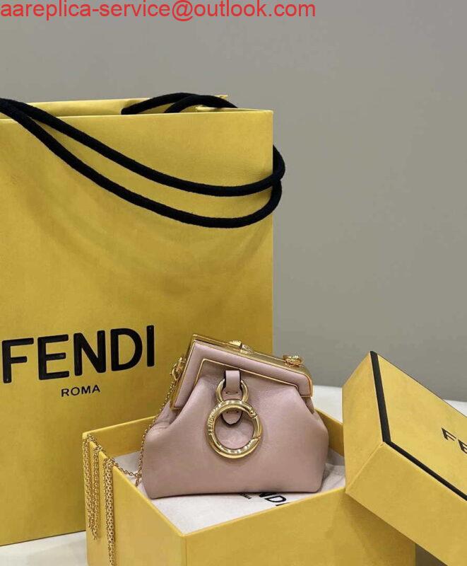 Replica Fendi 7AS051 Nano Fendi First Charm Charm in pink nappa leather 2