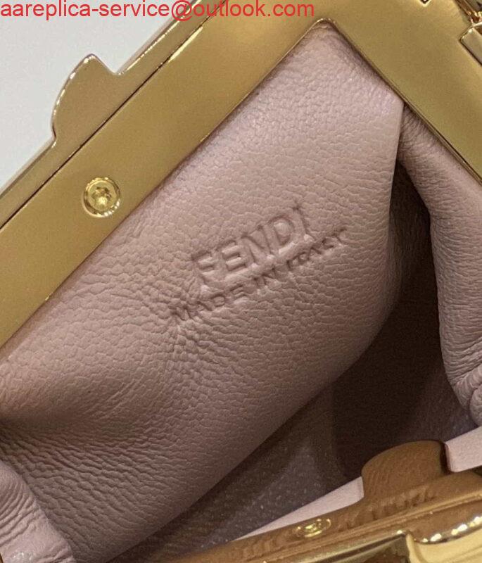 Replica Fendi 7AS051 Nano Fendi First Charm Charm in pink nappa leather 3