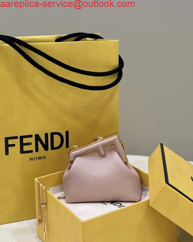 Replica Fendi 7AS051 Nano Fendi First Charm Charm in pink nappa leather 5