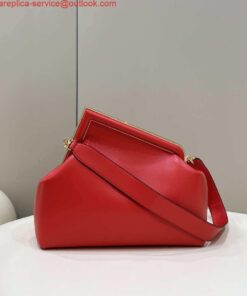 Replica Fendi 8BP127 FENDI FIRST Medium Red leather bag 2