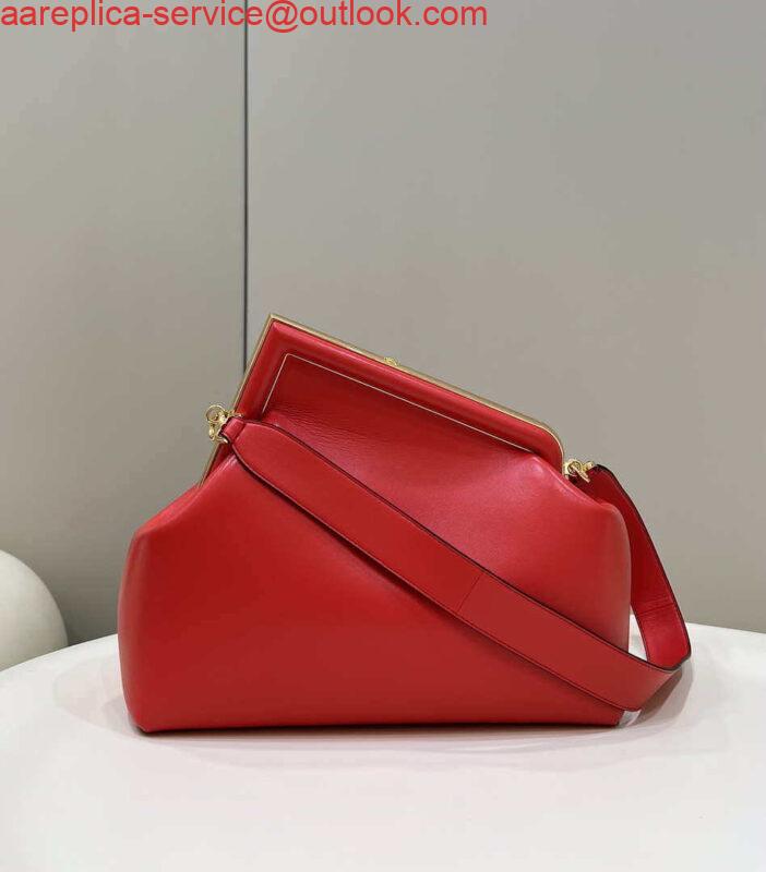 Replica Fendi 8BP127 FENDI FIRST Medium Red leather bag 2