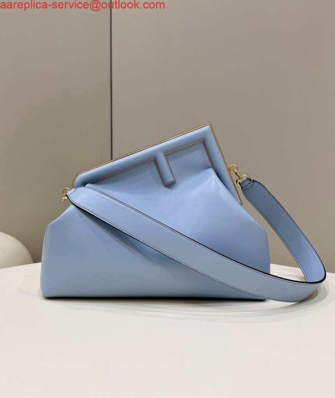 Replica Fendi 8BP127 FENDI FIRST Medium Light Blue leather bag