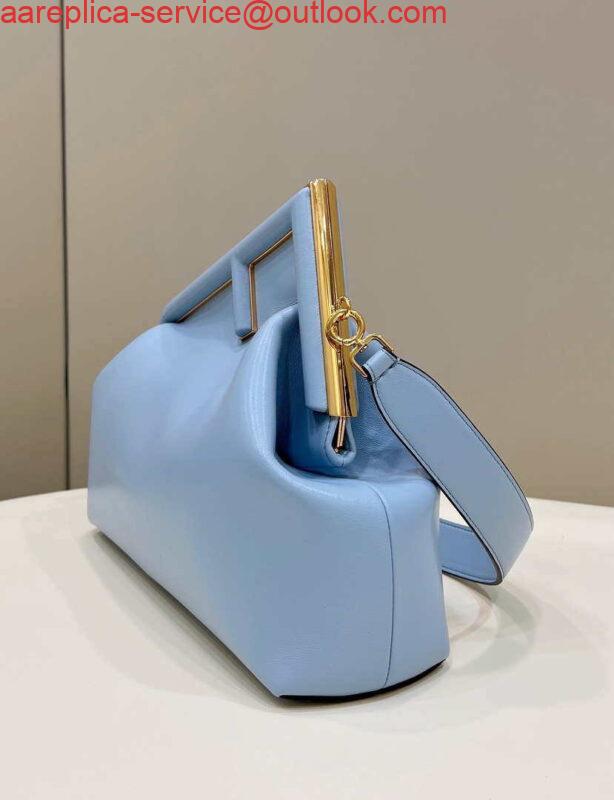 Replica Fendi 8BP127 FENDI FIRST Medium Light Blue leather bag 5