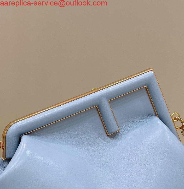 Replica Fendi 8BP127 FENDI FIRST Medium Light Blue leather bag 6