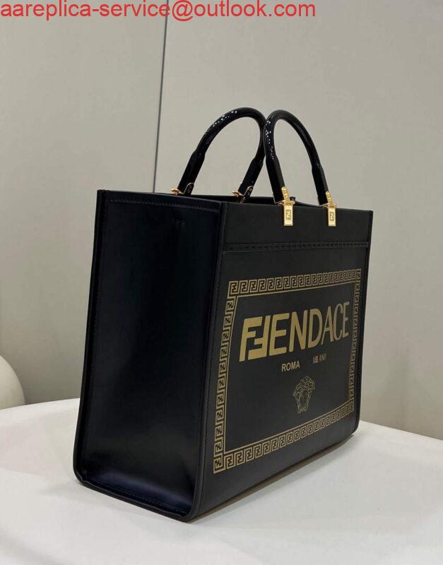 Replica Fendi 8BH386 Sunshine Medium Tote Bag Black 2