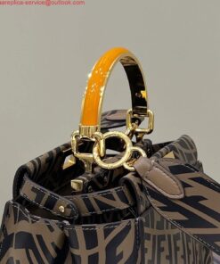 Replica Fendi 8BN244 Peekaboo Signature Mini Bag Brown 2