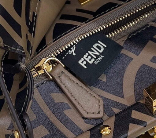 Replica Fendi 8BN244 Peekaboo Signature Mini Bag Brown 5