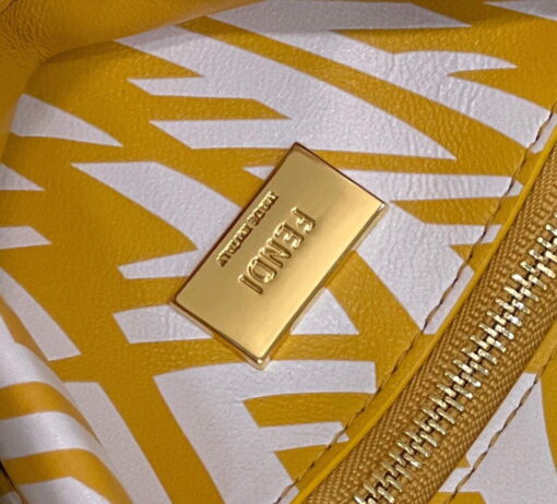 Replica Fendi 8BN244 Peekaboo Signature Mini Bag Yellow White 6