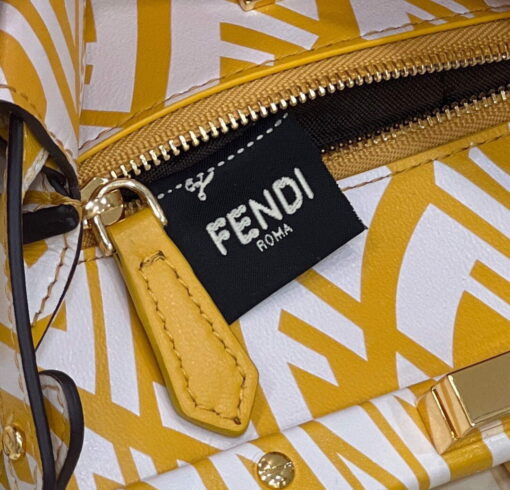 Replica Fendi 8BN244 Peekaboo Signature Mini Bag Yellow White 7