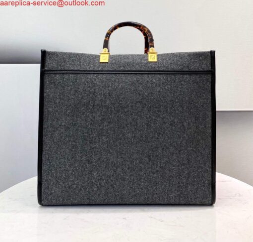 Replica Fendi 8BH372 Sunshine Large Gray Flannel Shopper Bag 8266c